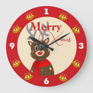 X-mas mit Freude Große Wanduhr