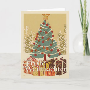 X-Mas Motiv, mit Geschenken unterm Weihnachtsbaum Karte