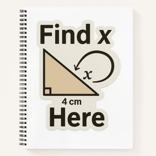 X Math Joke Sticker finden - Funny Geometry Puff Notizbuch (Vorderseite)