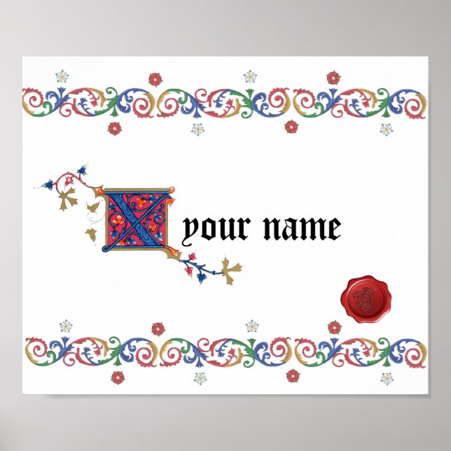 X mittelalterliches Poster (Vorne)