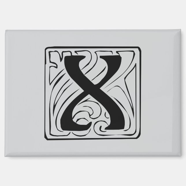 X Monogramm schwarz Magnet (Vorderseite)