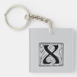 X Monogramm schwarz Schlüsselanhänger