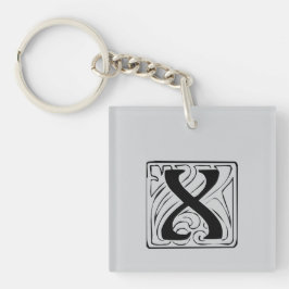 X Monogramm schwarz Schlüsselanhänger