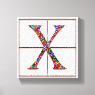 X Monogramm Trajanus roter Entwurf 8"" Leinwand x8