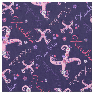 X Monogramm und personalisierte Bezeichnung Willow Stoff