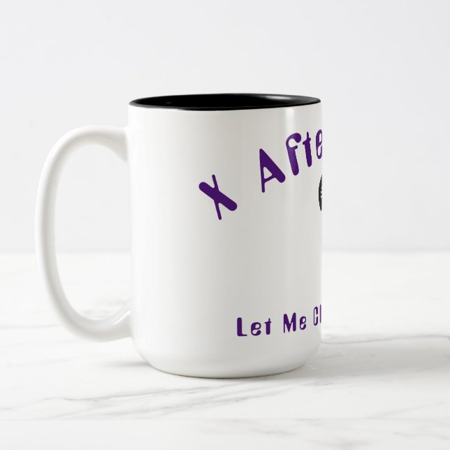 X nach Stunden Potcast Zweifarbige Tasse (Links)