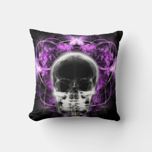 X-Ray Butterfly Fraktal Skull - Fuchsia Kissen