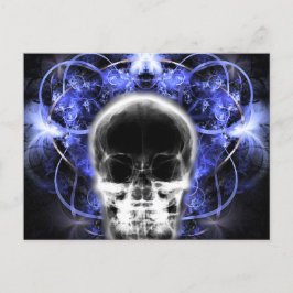 X-Ray Butterfly Fraktal Skull - Indigo Postkarte