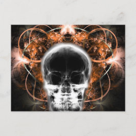 X-Ray Butterfly Fraktal Skull - Orange Postkarte