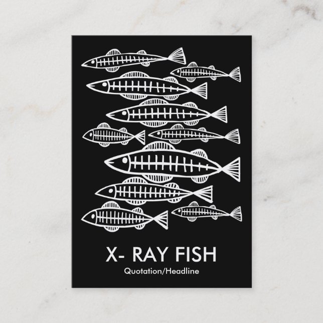 X-RAY FISH - Schwarz Visitenkarte (Vorderseite)