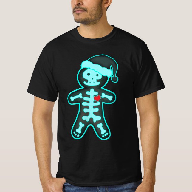 X-Ray Gingerbread Man Skeleton Christmas Nurse Xra T-Shirt (Vorderseite)