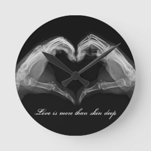 X-Ray Heart Love Clock Runde Wanduhr
