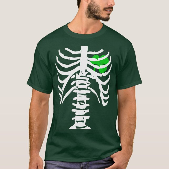 X-Ray Irish Kleeblatt mit Bones St Patricks T-Shirt (Vorderseite)
