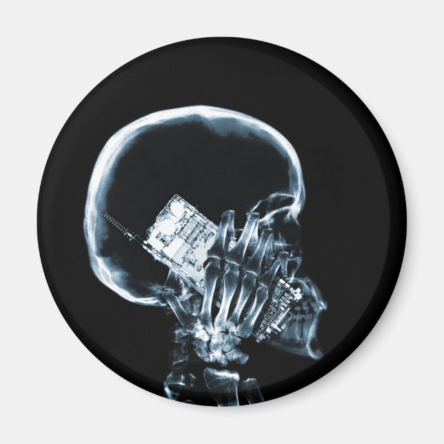 X-RAY SKELETON AM TELEFON - BLAU MAGNET (Vorne)