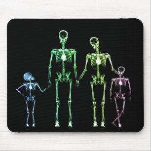 X-RAY SKELETON FAMILIE VON 4 ORIGINALFARBEN MOUSEPAD