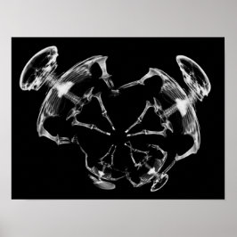 X-Ray Skeleton Family B&W Poster