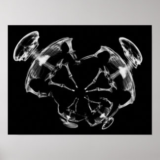 X-Ray Skeleton Family B&W Poster