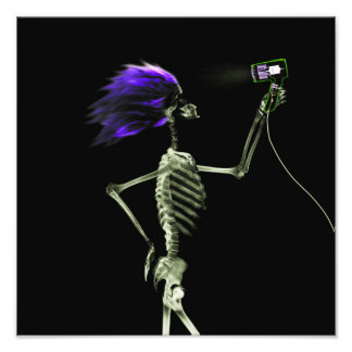X-Ray Skeleton Haar Stylist - Lila Fotodruck