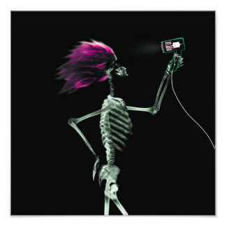 X-Ray Skeleton Haar Stylist - Rosa Fotodruck