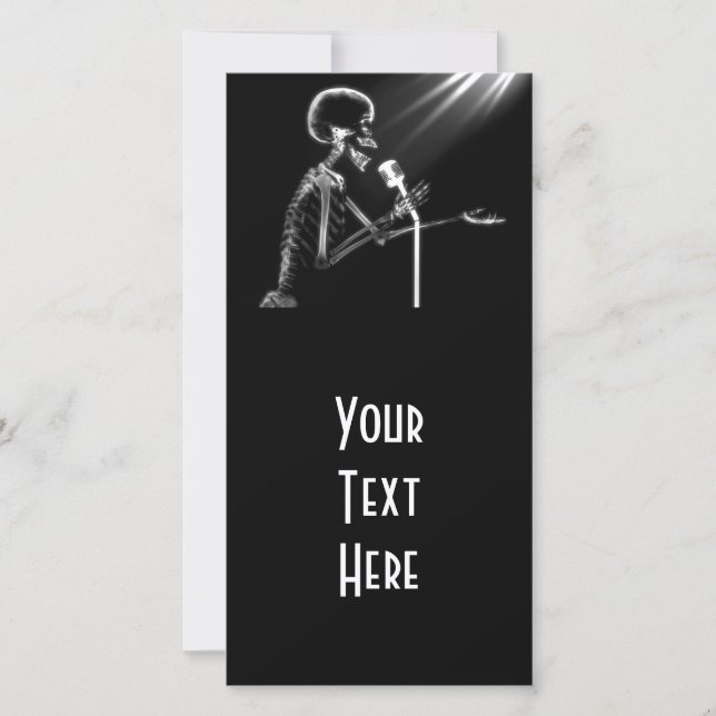 X-RAY SKELETON SINGING ON RETRO MIC - B&W (Vorderseite)