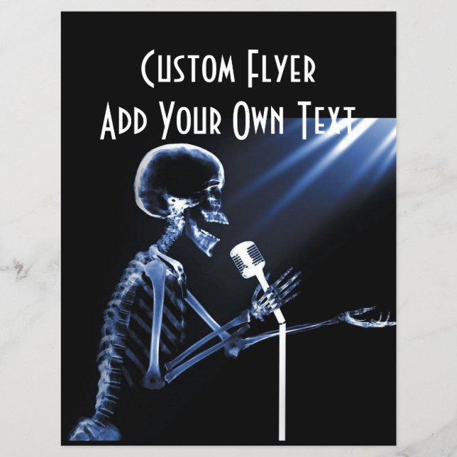 X-RAY SKELETON SINGING ON RETRO MIC - BLAU FLYER (Vorne)
