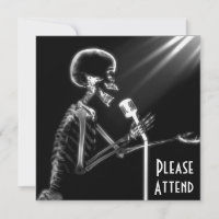 X-RAY SKELETON SINGT AUF RETRO MIC - B&W