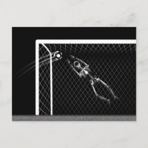 X-RAY SKELETON SOCCER GOALIE B&W POSTKARTE
