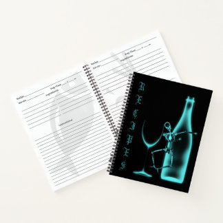X-Ray Skeleton Weinflasche Rezept - Aquamarin Notizbuch