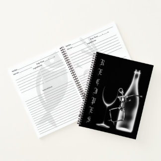 X-Ray Skeleton Weinflasche Rezept Buch - B&W