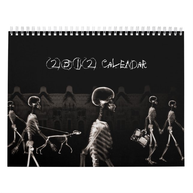 X-Ray Skeletons Midnight Stroll Black Sepia Kalender (Titelbild)