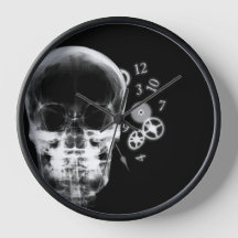 X-Ray-Skull & Clock-Parts - B&W