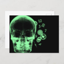 X-Ray-Skull- und Uhrenteile - grün