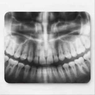 X-Ray Teeth Mouth Smile Schwarz-Weiß Mousepad