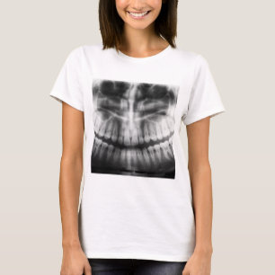 X-Ray Teeth Mouth Smile Schwarz-Weiß T-Shirt