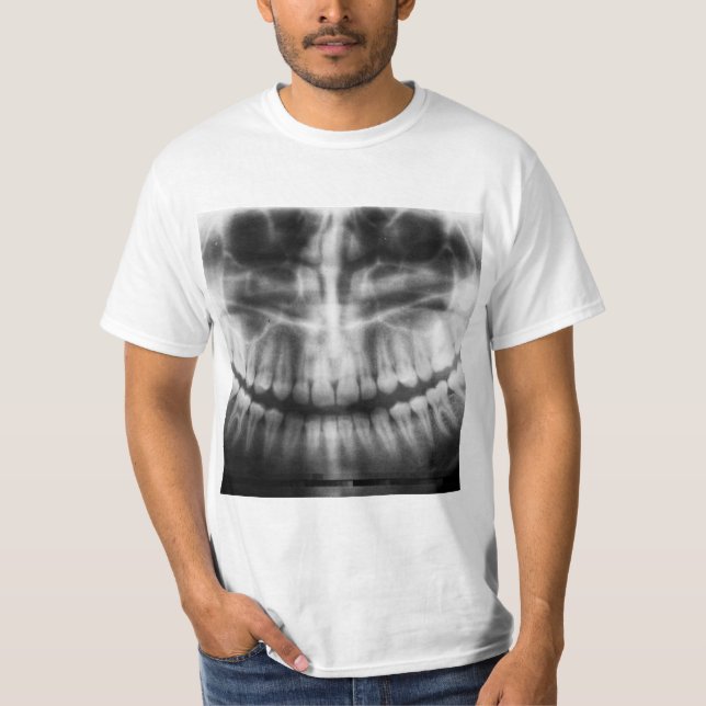X-Ray Teeth Mouth Smile Schwarz-Weiß T-Shirt (Vorderseite)