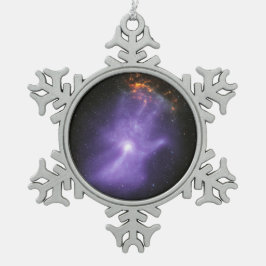 X-Ray Teleskope galant kosmische Hand Schneeflocken Zinn-Ornament