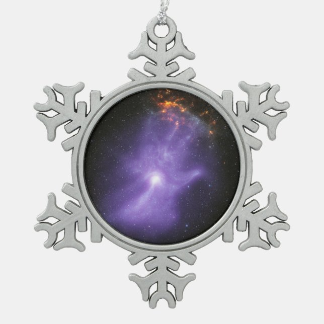X-Ray Teleskope galant kosmische Hand Schneeflocken Zinn-Ornament (Vorderseite)