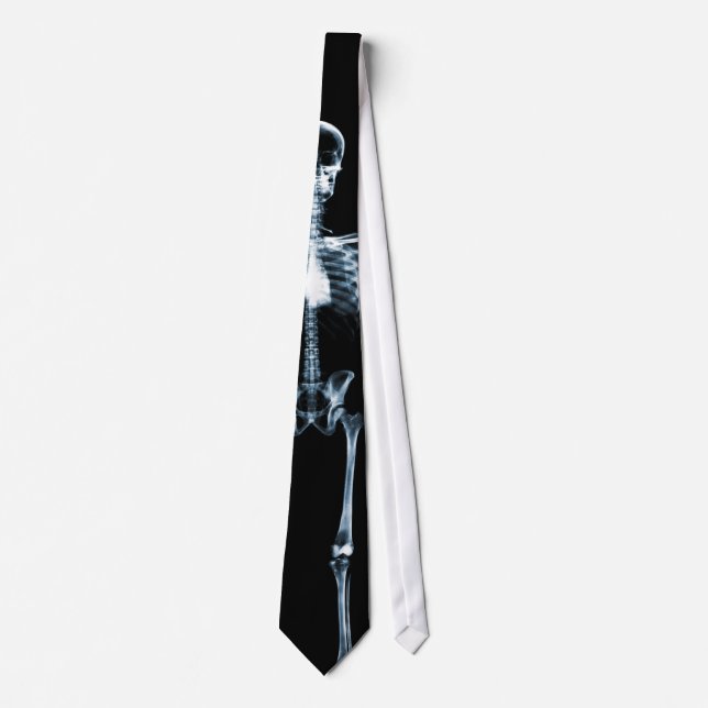 X-Ray Vision Blue Single Skeleton Neck Tie Krawatte (Vorderseite)
