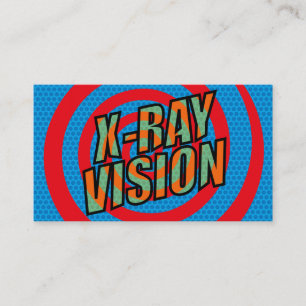 X-RAY VISION Fun Retro Comic Buch Visitenkarte
