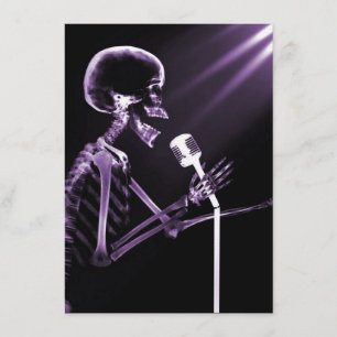 X-RAY VISION SKELETON SINGT AUF RETRO MIC LILA EINLADUNG