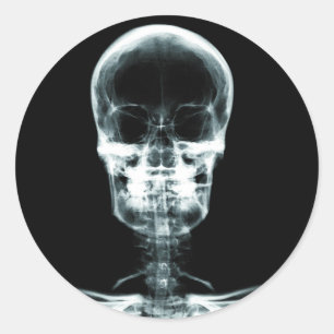X-RAY VISION SKELETON SKULL - ORIGINAL RUNDER AUFKLEBER