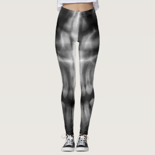 X-Ray Zähne Mouth Smile Schwarz und Weiß Leggings