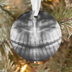 X-Ray Zähne Mouth Smile Schwarz und Weiß Ornament