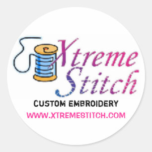 x Stickerei, benutzerdefinierte Stickerei, WWW.XTR Runder Aufkleber