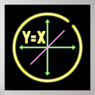 X=Y Liner-Gleichung Math Geek Poster