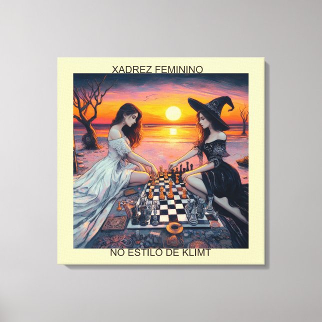 XADREZ FEMININO - Impressão em tela Leinwanddruck (Vorderseite)