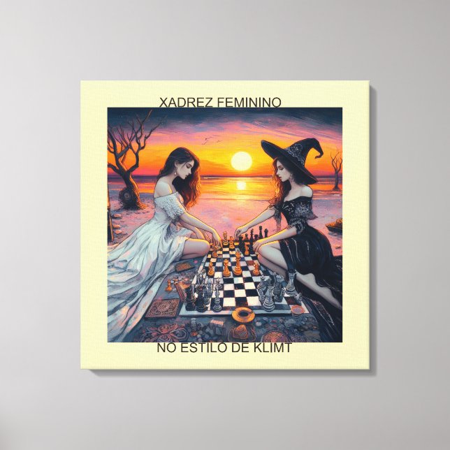 XADREZ FEMININO - Impressão em tela Leinwanddruck (Vorderseite)