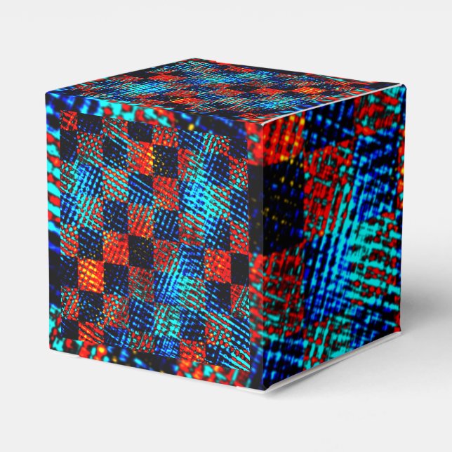 Xadrez laranja, azul, Fake sujo ou manchado. Geschenkschachtel (Rückseite)