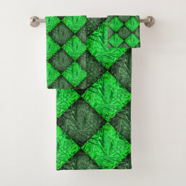 Xadrez verde falsa grama ou folhas de coqueiro. badhandtuch set