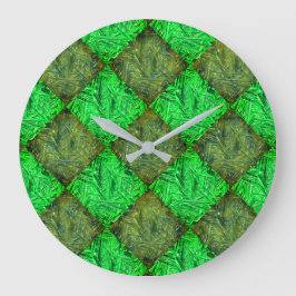 Xadrez verde falsa grama ou folhas de coqueiro. große wanduhr